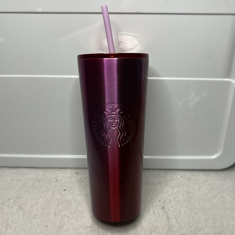 New 2021 Starbucks Holiday Stainless Steel Ombre Tumbler Cold Cup Venti 24 Oz